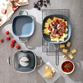 Schafer Gastronomie Master Seramik Derin Tencere 24 Cm-Siyah/Gri - 2