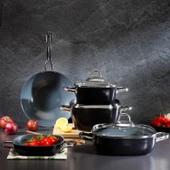 Schafer Gastronomie Master Seramik Derin Tencere 24 Cm-Siyah/Gri - 1