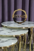 Zigonzi Gold Metal Hasır C Beyaz Mermer Desen, Üçlü - 2