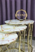 Zigonzi Sarı Mermer Desen Gold Metal, Hasır C - 2