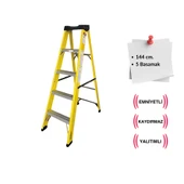 Endokon 5 Basamak 144 cm Fiberglas Tek Taraflı Elektrikçi Merdiveni - 1