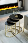 Zigonzi Gold Metal Siyah Cam, Zigon Sehpa - 2