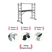 Endokon 2*7 192 cm Portatif Alüminyum İskele Merdiven Kombinasyonu - 2