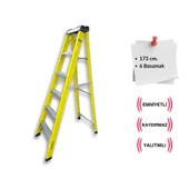 Endokon 6 Basamaklı 173 cm Fiberglas Tek Taraflı Elektrikçi Merdiveni - 1