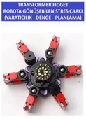 TRANSFORMERS DÖNÜŞTÜRÜLEBİLİR ROBOTİK STRES ÇARKI - ROBOTIC FIDGET SPINNER -RENK:KIRMIZI - 1