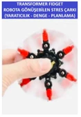 TRANSFORMERS DÖNÜŞTÜRÜLEBİLİR ROBOTİK STRES ÇARKI - ROBOTIC FIDGET SPINNER -RENK:KIRMIZI - 4