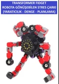 TRANSFORMERS DÖNÜŞTÜRÜLEBİLİR ROBOTİK STRES ÇARKI - ROBOTIC FIDGET SPINNER -RENK:KIRMIZI - 3