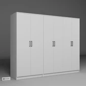 Midoser Kardelen Serisi Mat Beyaz 6 Kapılı 9 Raflı Elbise Dolabı 220 Cm - Gardırop Seti - 6