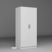 Midoser Kardelen Serisi 80 Cm Mat Beyaz 2 Kapılı 4 Raflı Elbise Dolabı - 6