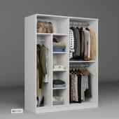 Midoser Kardelen Serisi 140 Cm Mat Beyaz 4 Kapılı 5 Raflı Elbise Dolabı - 4