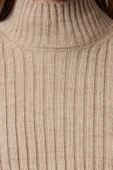 Stil Modern Kadın Crop Standart Kol Dik Yaka Balıkçı Yaka Triko Süveter - 4