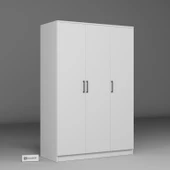 Midoser Kardelen Serisi 120 Cm Mat Beyaz 3 Kapılı 5 Raflı Elbise Dolabı - Gardırop Seti - 6