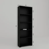 Midoser Lucas Serisi Siyah 5 Raflı Kitaplık - 6