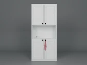 Midoser Lucas 4 Kapaklı Çok Amaçlı Dolap, Çok Amaçlı Banyo, Mutfak Ve Mikrodalga Fırın Dolabı - Beyaz - 7