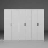 Midoser Kardelen Serisi Mat Beyaz 6 Kapılı 9 Raflı Elbise Dolabı 220 Cm - Gardırop Seti - 4