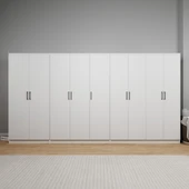 Midoser Kardelen Serisi Beyaz 9 Kapılı 14 Raflı 340 Cm Elbise Dolabı - Gardırop Seti, Derinlik : 50 Cm - 2