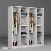 Midoser Kardelen Serisi Mat Beyaz 4 Kapılı 8 Raflı Elbise Dolabı 160 Cm - Gardırop Seti thumbnail 5