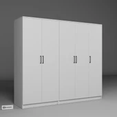 Midoser Kardelen Serisi Mat Beyaz 5 Kapılı 9 Raflı Elbise Dolabı 200 Cm - Gardırop Seti - 6