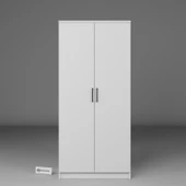 Midoser Kardelen Serisi 80 Cm Mat Beyaz 2 Kapılı 4 Raflı Elbise Dolabı - 4