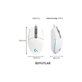 Logitech G G102 Lightsync RGB Kablolu Gaming Mouse, Beyaz-TEŞHİR - 8