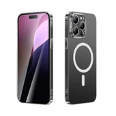 Apple iPhone 15 Pro Max Kılıf M-safe Şarj Özellikli Toz Önleyici Zore Helo Kapak - 7