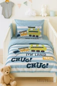 Dijital Baskılı 3d Pamuklu Yenidoğan Bebek Nevresim Takımı My Little Train - 1