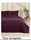 Merinos Modern Line Tek Kişilik Battaniye Seti (150x220)-Mürdüm - 2
