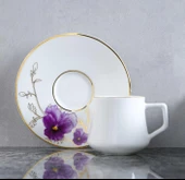 Evaliza Buket Mor 130ML 6 Kişilik Double Kahve Fincan Takımı - 2