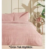 Merinos Modern Line Tek Kişilik Battaniye Seti (150x220)-Pudra - 2