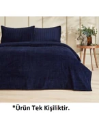 Merinos Modern Line Tek Kişilik Battaniye Seti (150x220)-Lacivert - 2