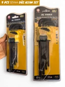 9 Parça Düz Kısa Alyan Seti Siyah Allen Takımı - 1