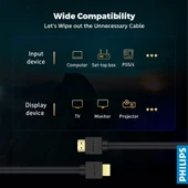 Philips SWV9431/00 Dynamic HDR 48Gbps 8K Ultra HD 24bit 192KHz 3D eARC 1.5 Metre HDMI 2.1 Kablo - 5