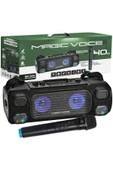 Go İthalat MAGICVOICE MV-7001 VHF EL MİK USB/SD/BT/UK 40 WATT IŞIKLI TAŞINABİLİR ŞARJLI  SEYYAR ANFİ (4738) - 1