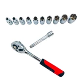 Lokma Anahtar Takımı 12'li Set 8-10-12-13-14-15-17-19-22-24 mm Cr-V Çelik 1/2 Derin Cırcır Soket - 3