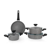 Schafer Etna Yanmaz Yapışmaz Tencere Seti 7 Parça-Gri - 2