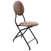 Leopar Siyah Desenli Katlanır Sandalye  Şık, Modern ve Dayanıklı - 1