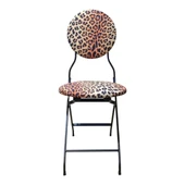 Leopar Siyah Desenli Katlanır Sandalye  Şık, Modern ve Dayanıklı - 2