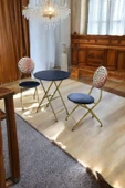 Leopar Desenli Katlanır Masa Sandalye Takımı  Şık, Modern ve Dayanıklı  Balkon, Mutfak, Bahçe Kullanımı İçin - 1