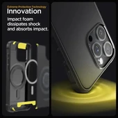 Spigen iPhone 15 Pro Max Manyetik Rugged Armor MagFit Kılıf - Matte Black - 4