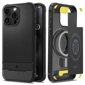 Spigen iPhone 15 Pro Max Manyetik Rugged Armor MagFit Kılıf - Matte Black - 1