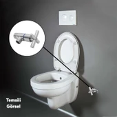 Ara Musluk Klozet Çevirmeli Taharet Musluğu Alafranga Flex Hortum Bağlantı Metal Rezervuar Wc - 2