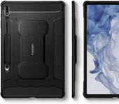 Spigen Rugged Armor Pro Galaxy Tab S8 Plus / S7 Plus Kalem Tutuculu Kılıf - Siyah - 7