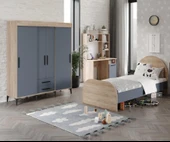 Afilli İzmir Cocuk Odası Takımı Tamamı Mdf Flora Ve Antrasit - 1