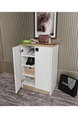 Afilli Ayakkabılık Ve Çok Amaçlı Dolap Tamamı Mdf Beyaz Garden Meşe - 4