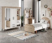Afilli Ildır Çocuk Odası Takımı Tamamı Mdf Flora Beyaz Aynalı - 1