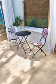 Soyut Kadın Desenli Katlanır Masa Sandalye Takımı  Şık, Modern ve Dayanıklı  Balkon, Mutfak, Bahçe Kullanımı İçin - 1