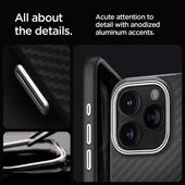Spigen iPhone 15 Pro Magnetic Enzo Aramid  Kılıf Matte Black - 4