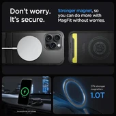 Spigen iPhone 15 Pro Max Manyetik Rugged Armor MagFit Kılıf - Matte Black - 5