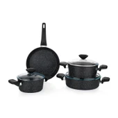 Schafer Etna Yanmaz Yapışmaz Tencere Seti 7 Parça-Siyah - 2