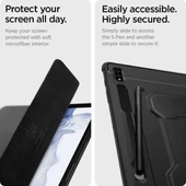 Spigen Rugged Armor Pro Galaxy Tab S8 Plus / S7 Plus Kalem Tutuculu Kılıf - Siyah - 6
